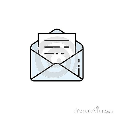 Open email line icon Vector Illustration