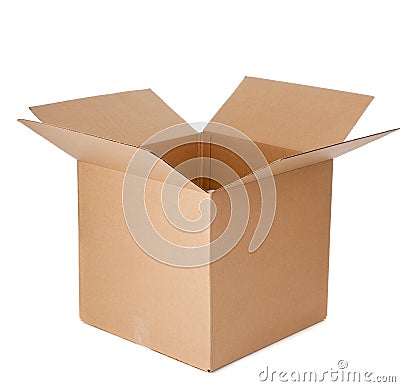 An open empty cardboard box Stock Photo