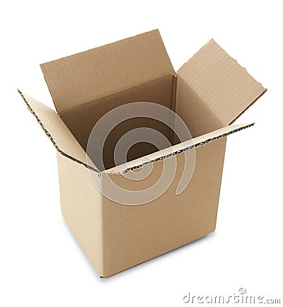 Open empty cardboard box Stock Photo