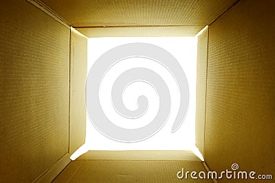 Open empty carton box Stock Photo