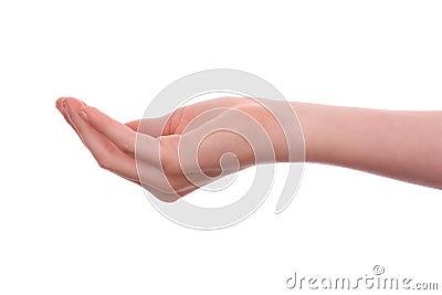 Open empty kids hand Stock Photo