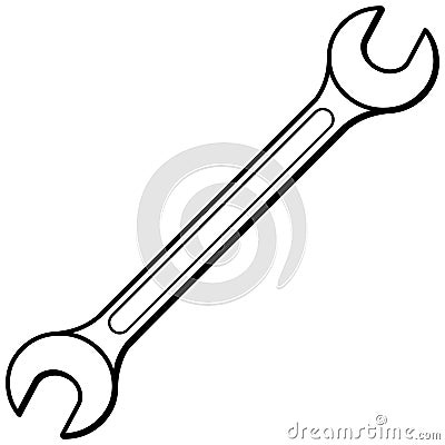 Open End Wrench Illustration Vector Illustration