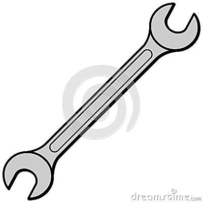 Open End Wrench Vector Illustration