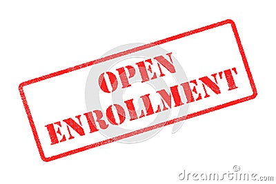 Open Enrollment Rubber Stamp Stock Photo