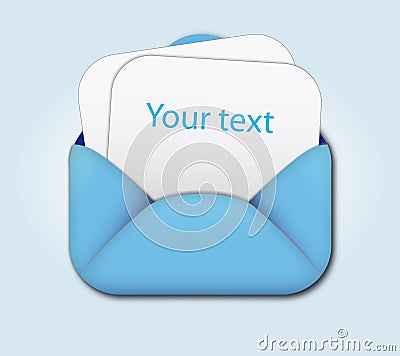 Open Envelope and blank letter Vector Illustration