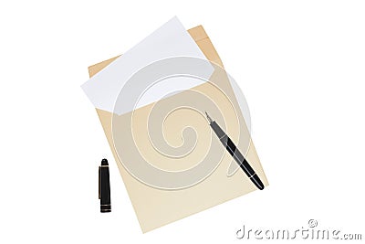 Open envelope with blank letter inside Stock Photo