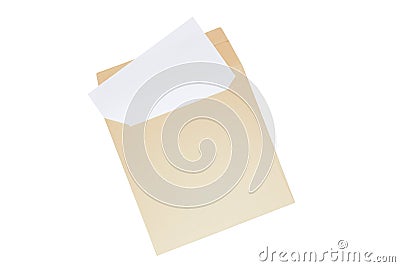 Open envelope with blank letter inside Stock Photo