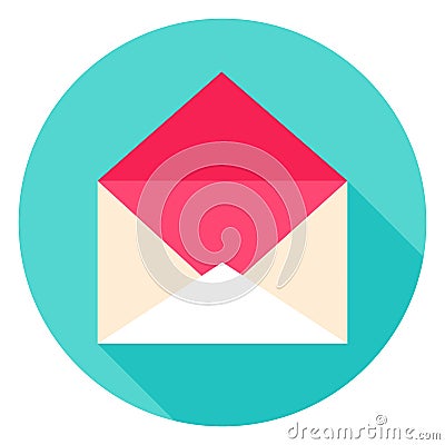 Open Envelope Circle Icon Vector Illustration