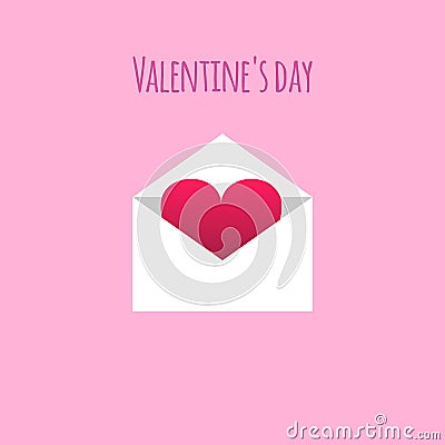 Open envelope and heart. Stock Photo