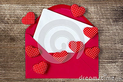 Open envelope with love letter. Stock Photo