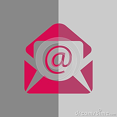 Open envelope mail icon, vector illustration. Flat design style Vector Illustration