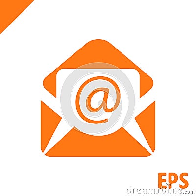 Open envelope mail icon, vector illustration. Flat design style Vector Illustration