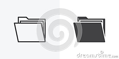 Open file folders icon Vector Illustration