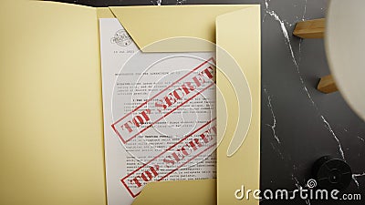 Open a folder of top secret files Stock Photo