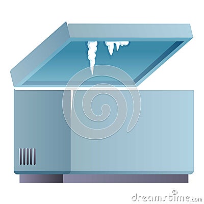 Open freezer icon, cartoon style Vector Illustration