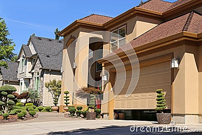 Open garage door Stock Photo