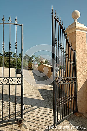 Open gate Stock Photo