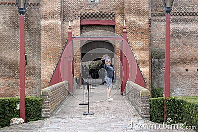 Open Gate Door At The Bridge At The Muiderslot Castle At Muiden The Netherlands 31-8-2021 Editorial Stock Photo