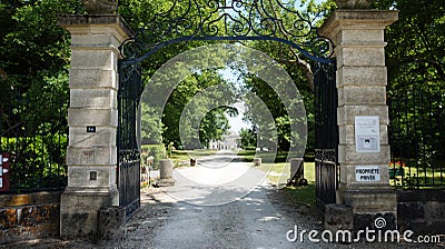 A open gateway to a private house Stock Photo