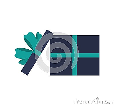 Open giftbox present isolated icon Vector Illustration