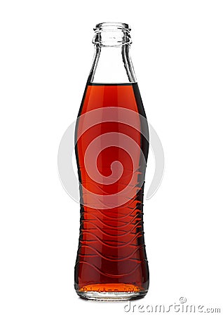 Open glass bottle with soft drink Stock Photo