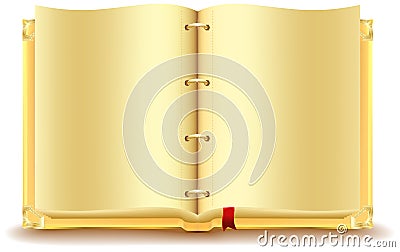 Open gold book Vector Illustration