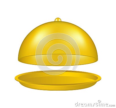 Open golden cloche Vector Illustration