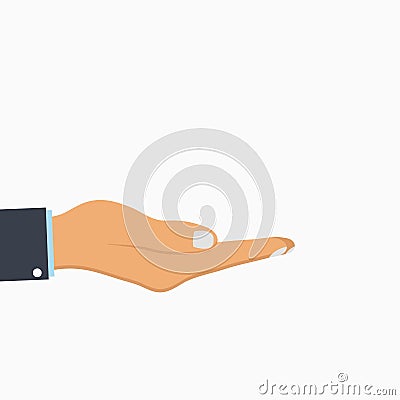 Open hand. Empty human palm. Vector. Vector Illustration