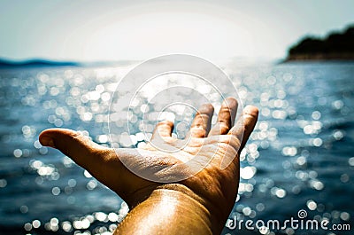 Open hand of Friendship Stock Photo