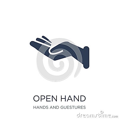 Open hand icon. Trendy flat vector Open hand icon on white background from Hands and guestures collection Vector Illustration