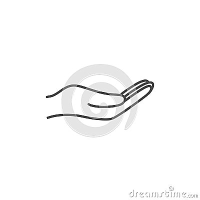 Open hand icon. Vector illustration Flat design Cartoon Illustration