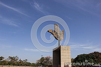 THE OPEN HAND MONUMENT, CHANDIGARH, INDIA Editorial Stock Photo
