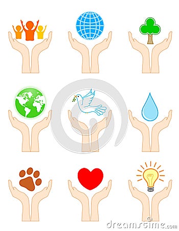 Open hands Vector Illustration