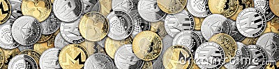 Open hands with crypto currency coins Editorial Stock Photo