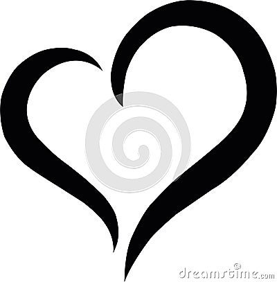 Open heart with svg jpg, Valentine`s day heart with svg, doodle heart with svg, brush heart with svg Stock Photo