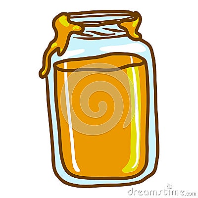 Open honey jar icon, hand drawn style Vector Illustration