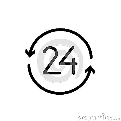 Open 24 Hours Icon Vector Vector Illustration