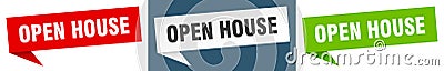 open house banner. open house speech bubble label set. Vector Illustration