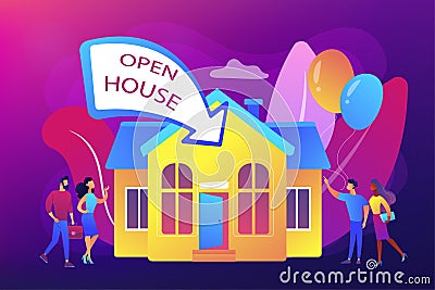 Open house concept vector illustration. Vector Illustration