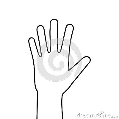 Open human hand palm icon on white background. Vector illustration, flat design Cartoon Illustration