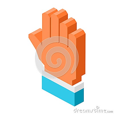 Open human palm icon isolated 3D cartoon illustration Vector Illustration