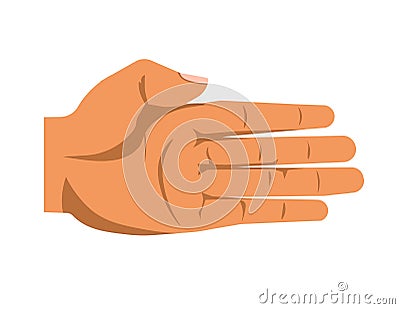 Open human palm isolated on white vector illustration Vector Illustration