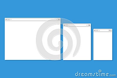 Open Internet browser window in a flat style Vector Illustration