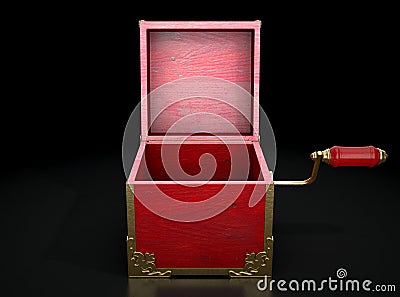 Open Jack-In-The-Box Antique Stock Photo