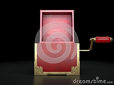 Open Jack-In-The-Box Antique Stock Photo