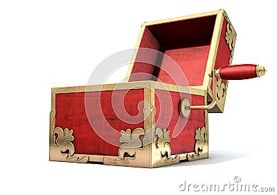 Open Jack-In-The-Box Antique Stock Photo