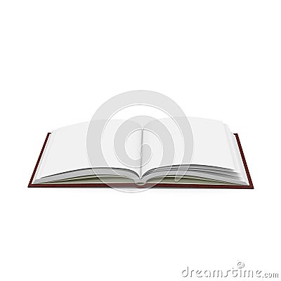 Open Journal on white. 3D illustration Cartoon Illustration