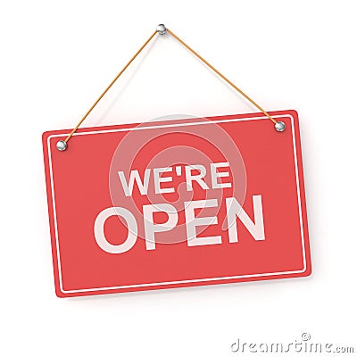 We are open label Stock Photo
