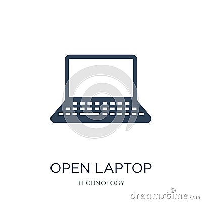 open laptop icon in trendy design style. open laptop icon isolated on white background. open laptop vector icon simple and modern Vector Illustration