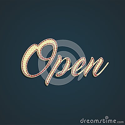 `Open` leather sign, vector illustration Vector Illustration